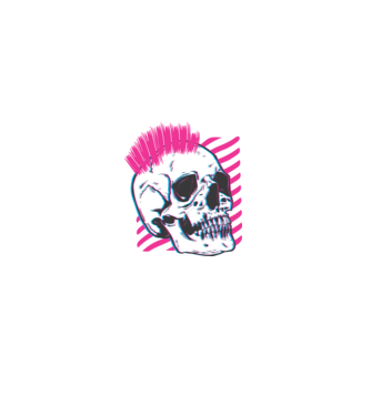 Craniu Punk model negru pe tricou
