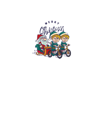 Merry Christmas Moș Crăciun cu sanie cu bicicletă model gri pe tricou