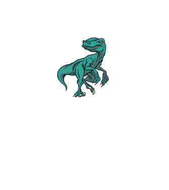 Dinozaur Raptor model alb pe tricou