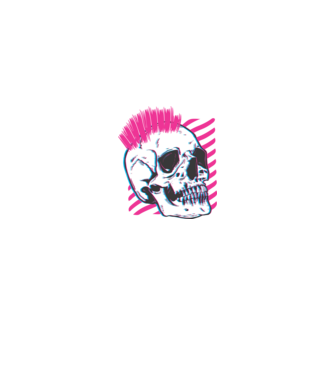 Craniu Punk model negru pe tricou