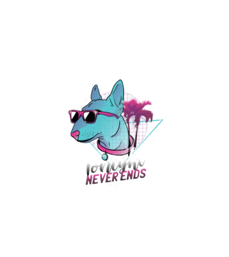 Bullterrier Neon Retro tricou amuzant model negru pe tricou