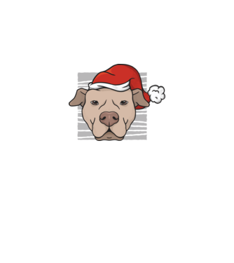 Pitbull de Crăciun model gri închis pe tricou