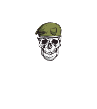 Craniu Soldat model negru pe tricou