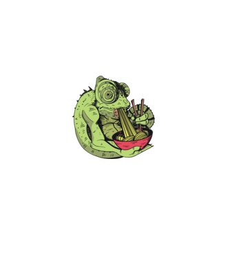 Cameleon cu paste model verde pe tricou