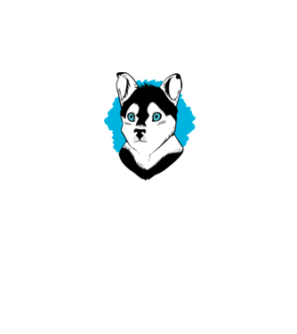 Câine Pomsky model alb pe tricou