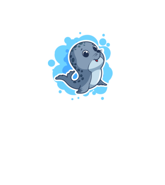 Sea Lion - Focă drăguță model negru pe tricou