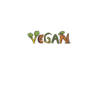 Inscripție legume vegan model alb pe tricou