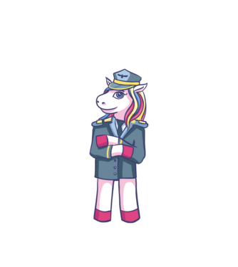 Unicorn Pilot model alb pe tricou