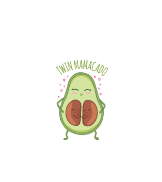 Gemeni Mamacado model alb pe tricou