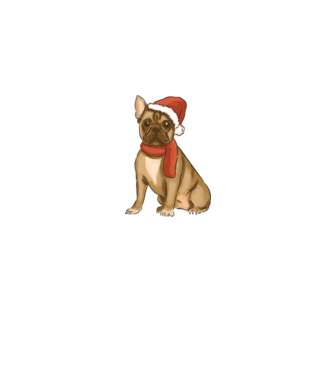 Bulldog francez de Crăciun model gri pe tricou