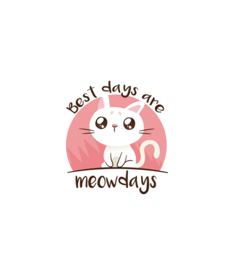 Best days are Meowdays model alb pe tricou