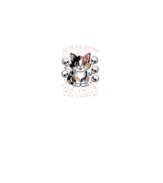 Cute, but Psycho pisică Negru model negru pe tricou