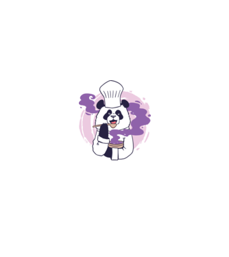 Panda Chef model negru pe tricou