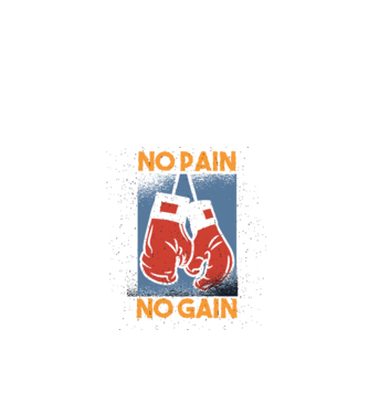 No pain no gain box model negru pe tricou
