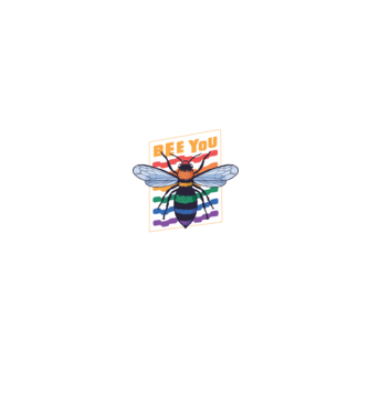 Bee You Pride model negru pe tricou