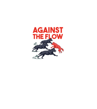 Against the flow - Împotriva curentului model alb pe tricou