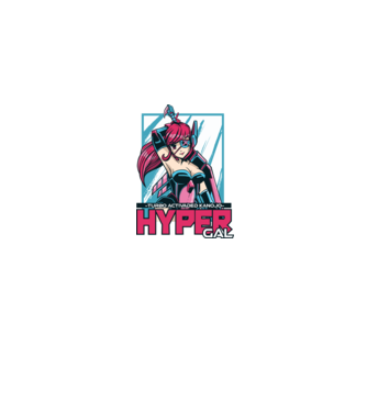 Hyper Gal - Fată Anime model albastru jeanși pe tricou