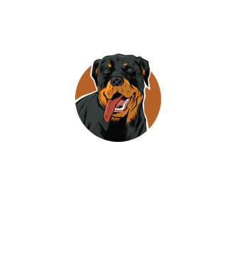Tricou cu Câine Rottweiler model negru pe tricou