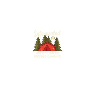 Camping Introvertit model negru pe tricou