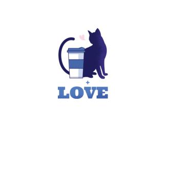 Cafea + Pisici = dragoste model negru pe tricou