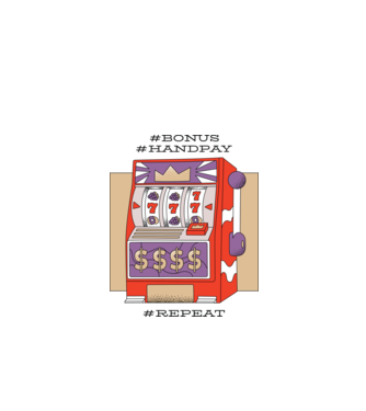 Slot machine model alb pe tricou