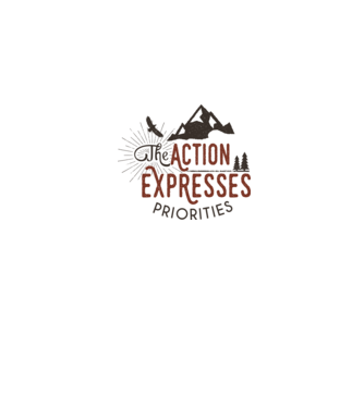 The action expresses priorities model alb pe tricou