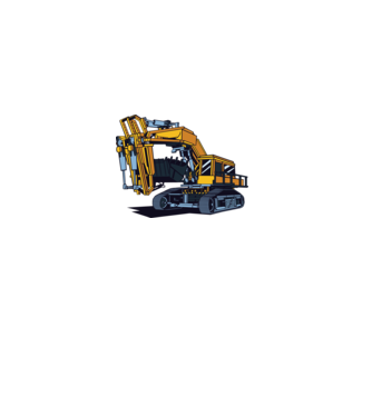 Excavator model nisipiu pe tricou