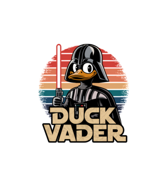 Duck Vader model alb pe tricou