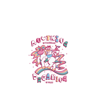 Orice este posibil Unicorn model alb pe tricou