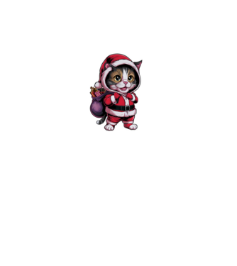 Santa Cat model negru pe tricou