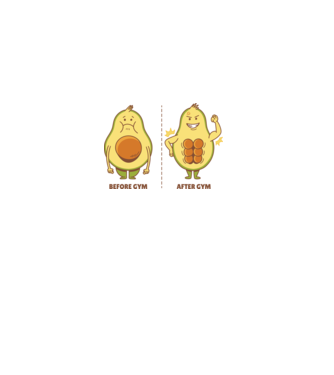 Antrenament Avocado model alb pe tricou