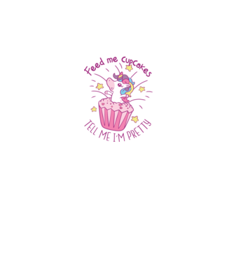 Unicorn Muffin model alb pe tricou