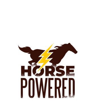Horse Powered Cal-putere tricou călăreț model verde de măr pe tricou