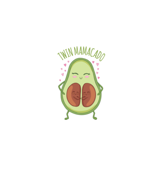 Gemeni Mamacado model alb pe tricou