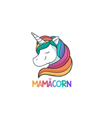mamăcorn model negru pe tricou