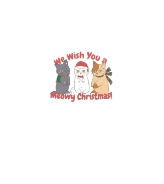 We wish You a Meowy Christmas model negru pe tricou