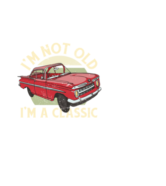 'Mașină clasică - I''m not old I''m a classic' model negru pe tricou