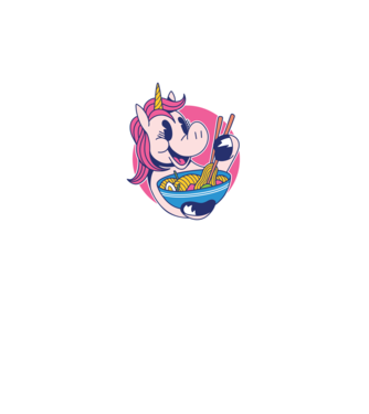 Unicorn Ramen model negru pe tricou