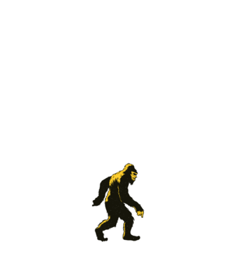 Yeti în pădure model alb pe tricou