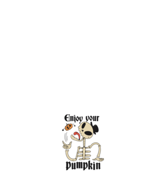Enjoy your pumpkin Skeleton model negru pe tricou