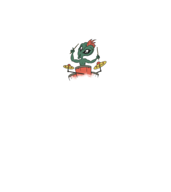 Alien baterist model negru pe tricou