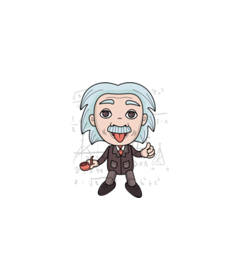 Caricatură Einstein model negru pe tricou