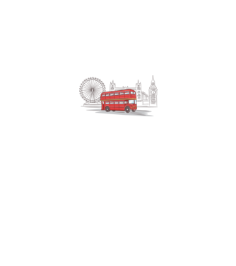 London Bus model alb pe tricou