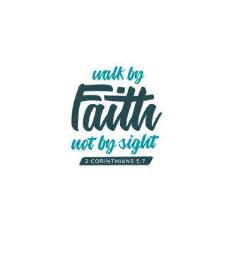 Walk by faith - Religie model alb pe tricou