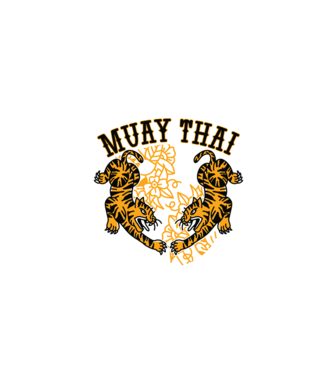 Tigri Muay Thai model gri pe tricou