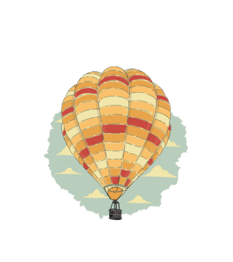 Aerostat model alb pe tricou