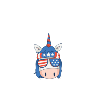 SUA unicorn model negru pe tricou