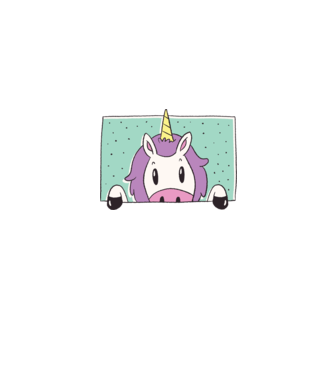 Unicorn curios model gri pe tricou