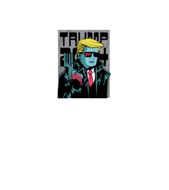 Trump Terminator 2024 model negru pe tricou