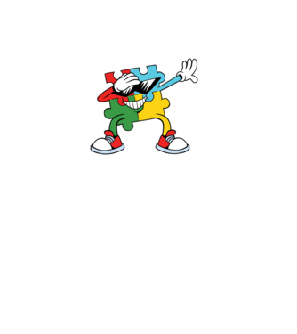 Autist DAB Puzzle model negru pe tricou